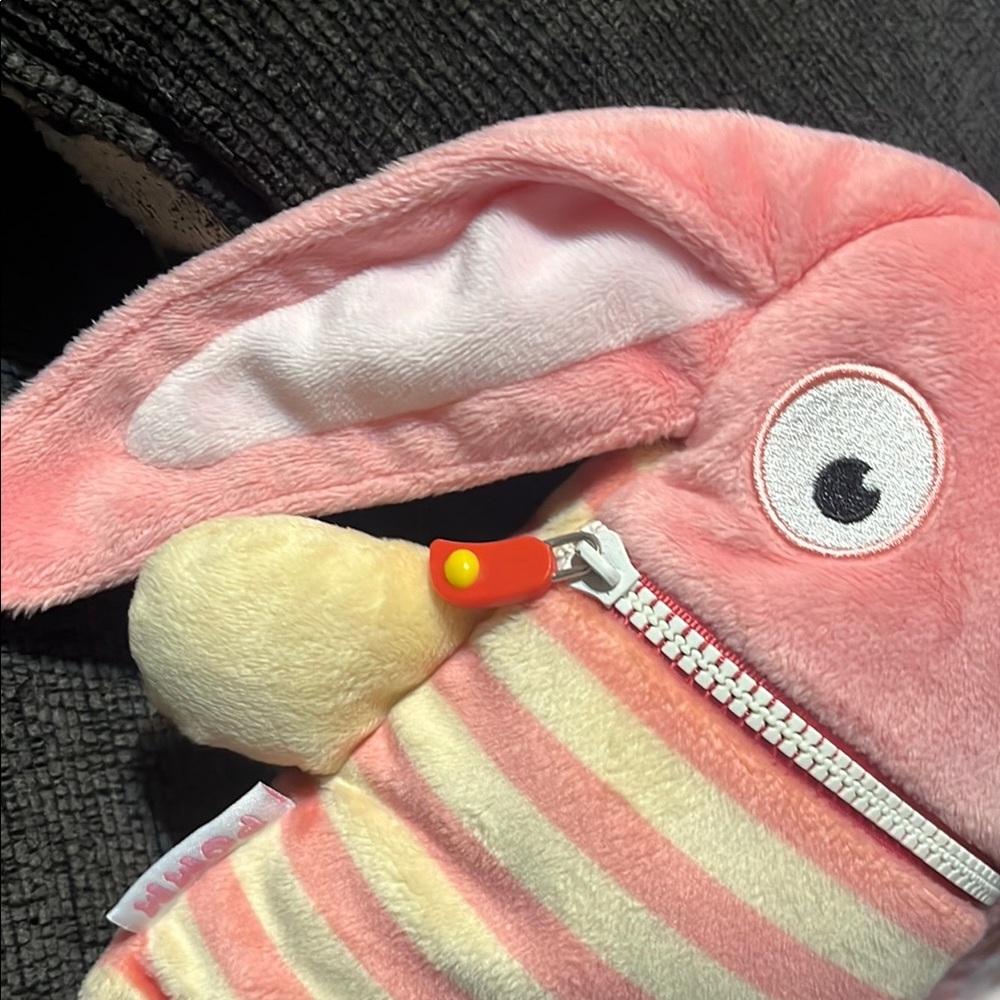 Pink and Yellow Stuffed Animal Rabbit - Picture 8 of 9
